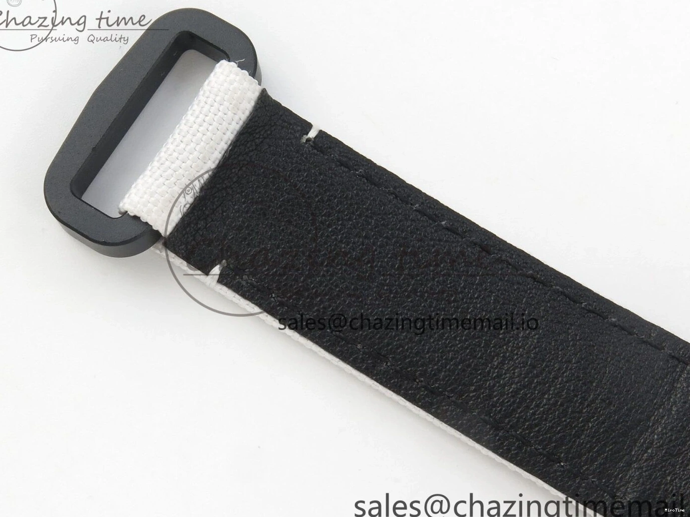 MiroTime 0110 Daytona Cosmograph White Carbon MPF Best Blaken Skeleton Dial on White Nylon Strap A FreshLook 314